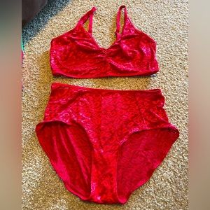 Ruby Ribbon Allure Red Demi and Panty set